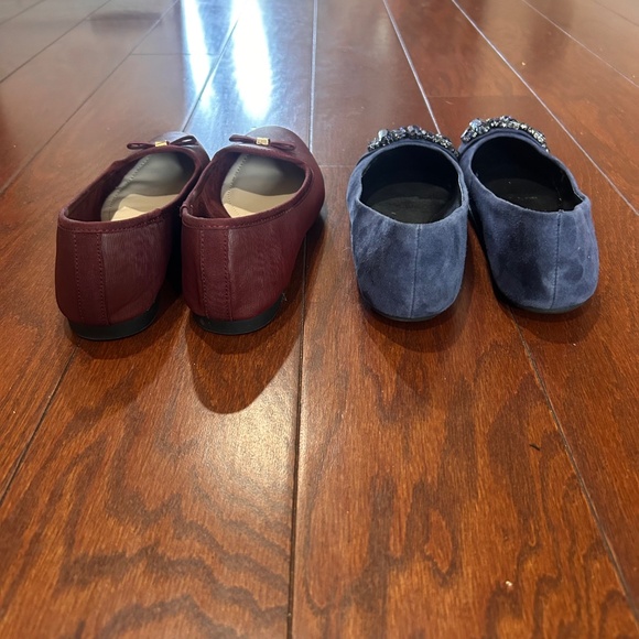 Lot of 2 Dressy Flats w/ Bow Blue Maroon Karl Lagerfeld Charter Club Size 7.5 - Picture 3 of 7